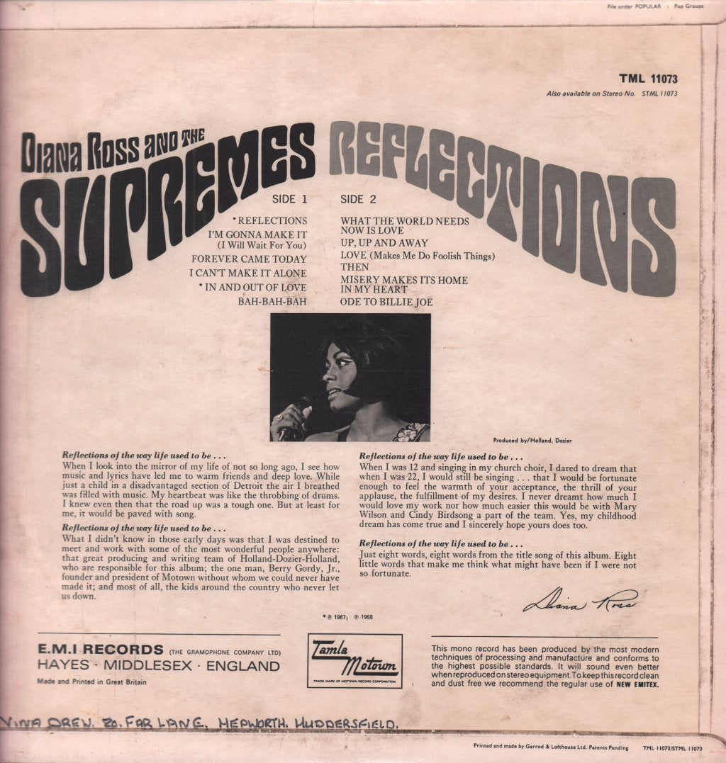 Diana Ross And The Supremes - Reflections - Lp