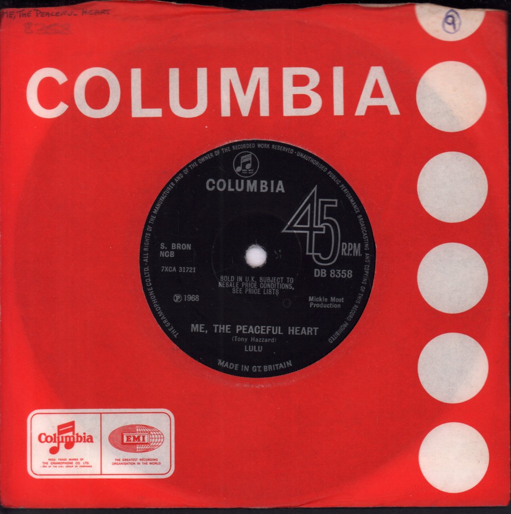 Lulu - Me The Peaceful Heart - 7 Inch