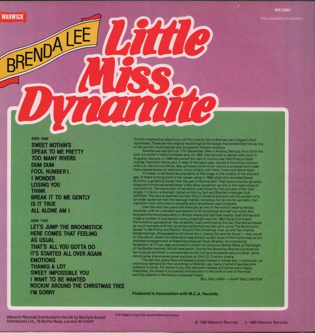 Brenda Lee - Little Miss Dynamite - Lp