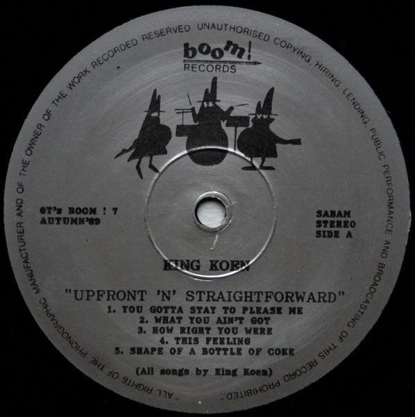 King Koen And The Greenhorns - Upfront 'N' Straightforward - Lp