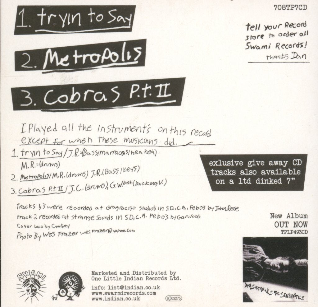 Dan Sartain - Tryin To Say - Cd
