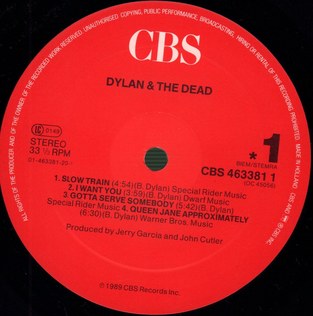 Bob Dylan And The Grateful Dead - Dylan & The Dead - Lp