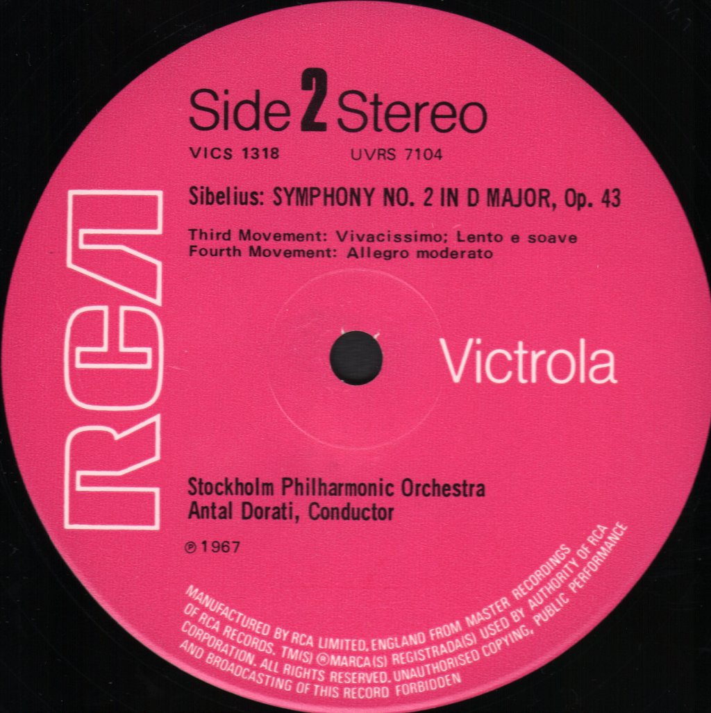 Antal Dorati / Stockholm Philharmonic Orchestra - Sibelius - Symphony No. 2 - Lp