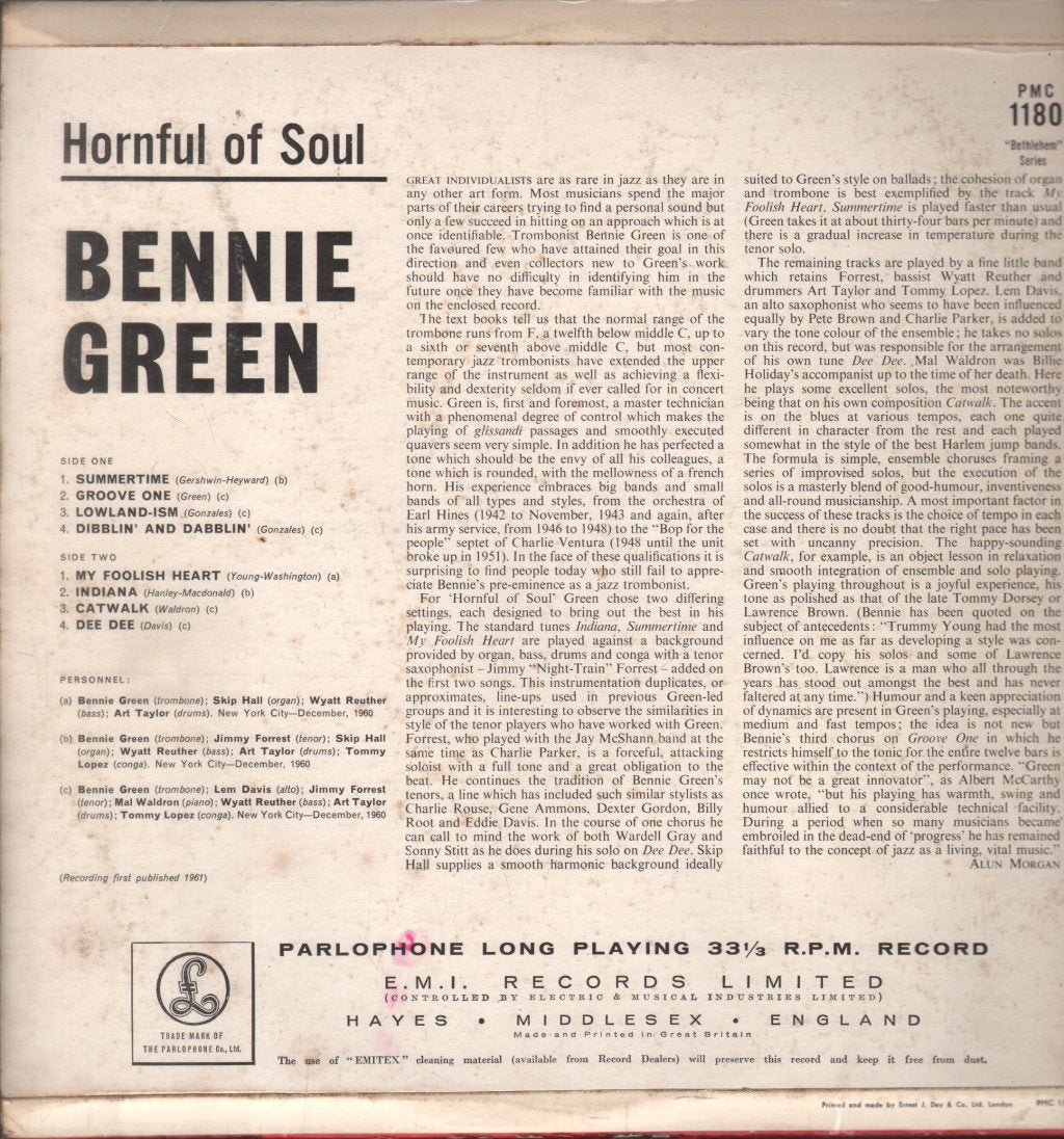 Bennie Green - Hornful Of Soul - Lp