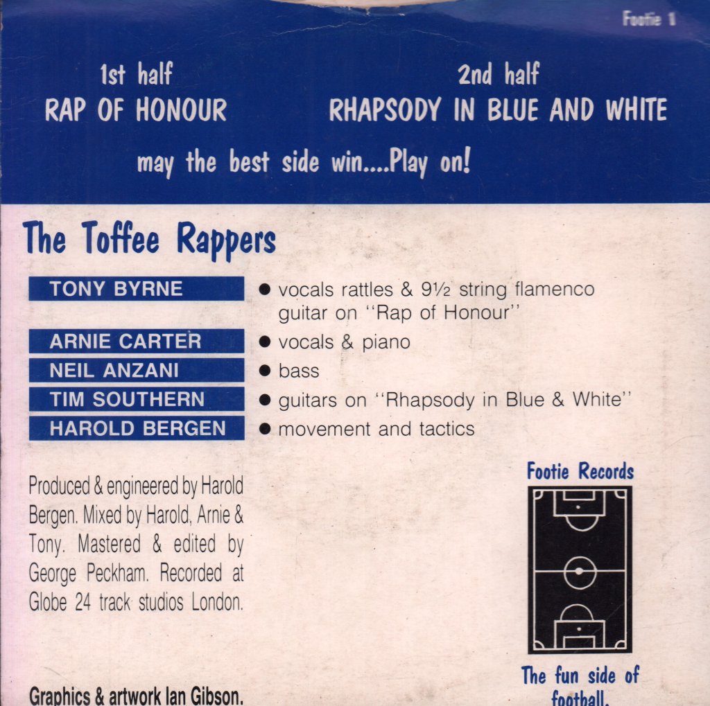 Toffee Rappers - Rap Of Honour - 7 Inch