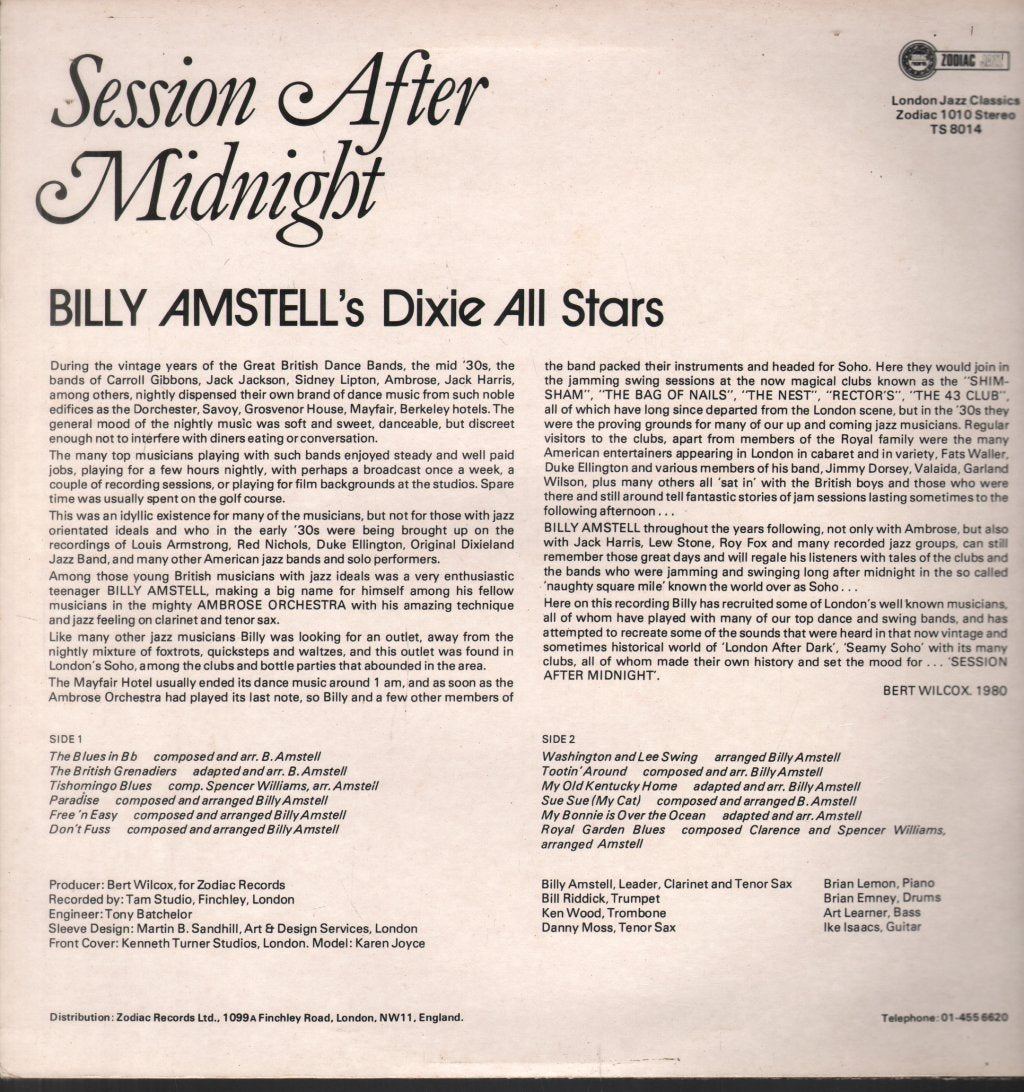 Billy Amstell's Dixie All Stars - Session After Midnight - Lp