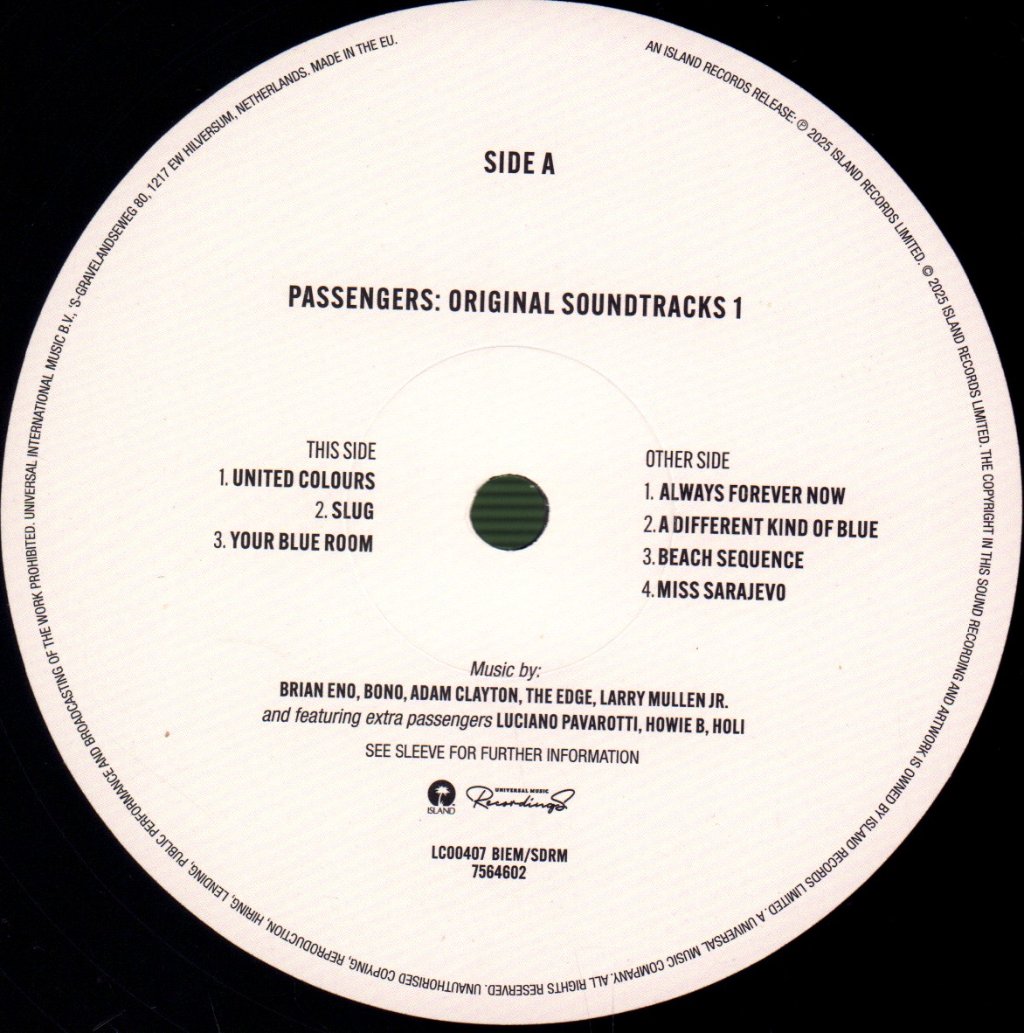 Passengers (U2 Related Group) - Original Soundtracks 1 (30th Anniversary Remastered Edition) (RSD2025) - Double Lp