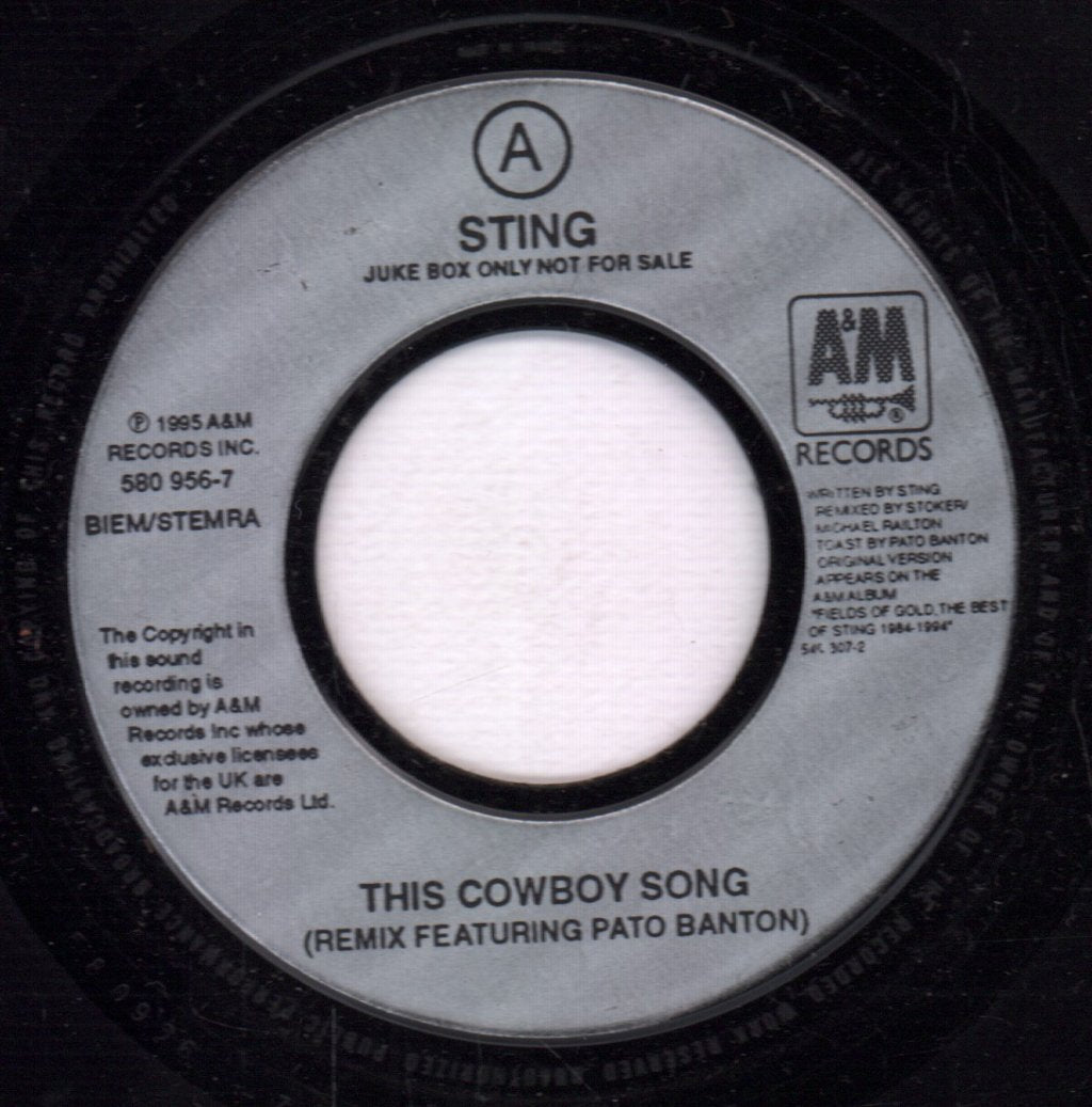 sting featuring pato banton - This Cowboy Song - 7 Inch