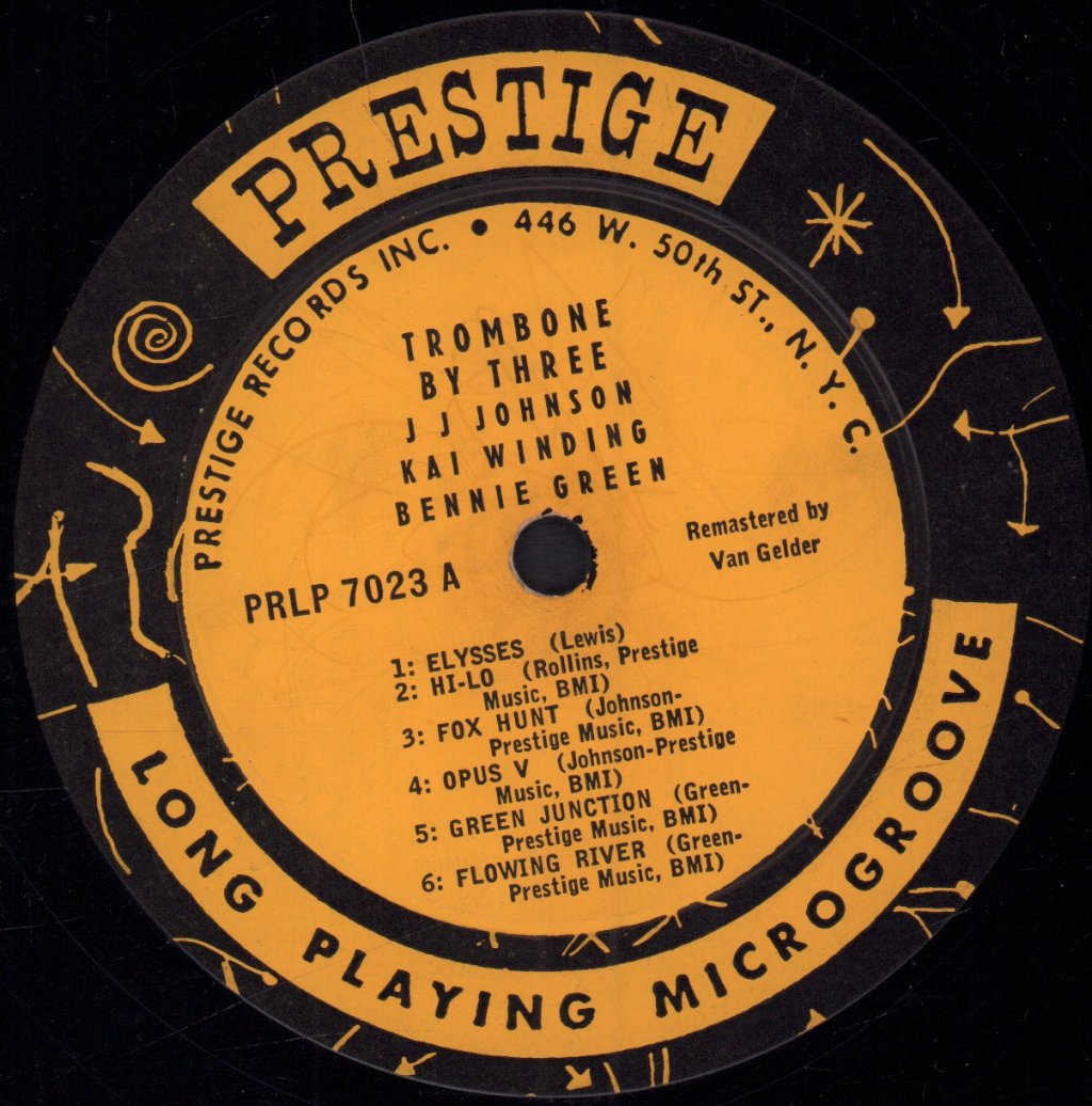 Jay Jay Johnson / Kai Winding / Bennie Green - Trombone By Three - Lp