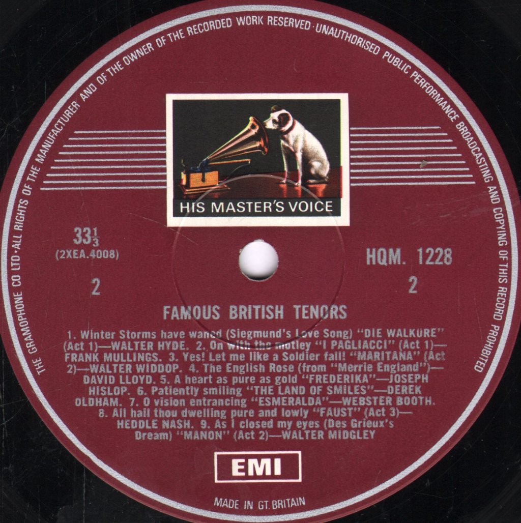 Various Artists - Famous British Tenors - Lp