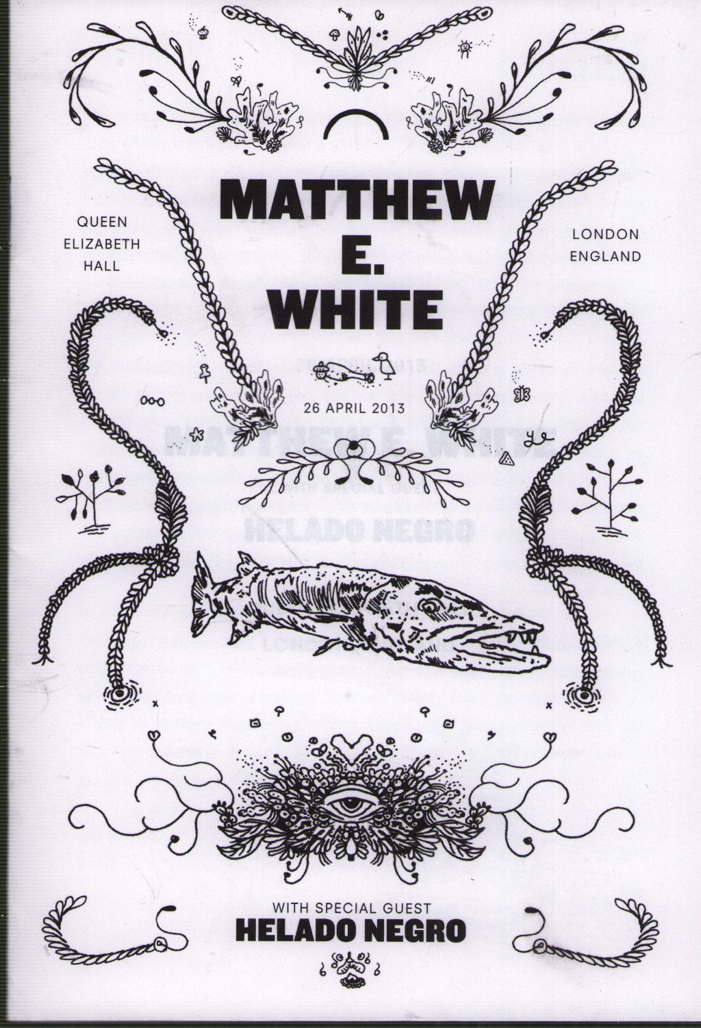 Matthew E. White - Queen Elizabeth Hall, 26 April 2013 - Programme