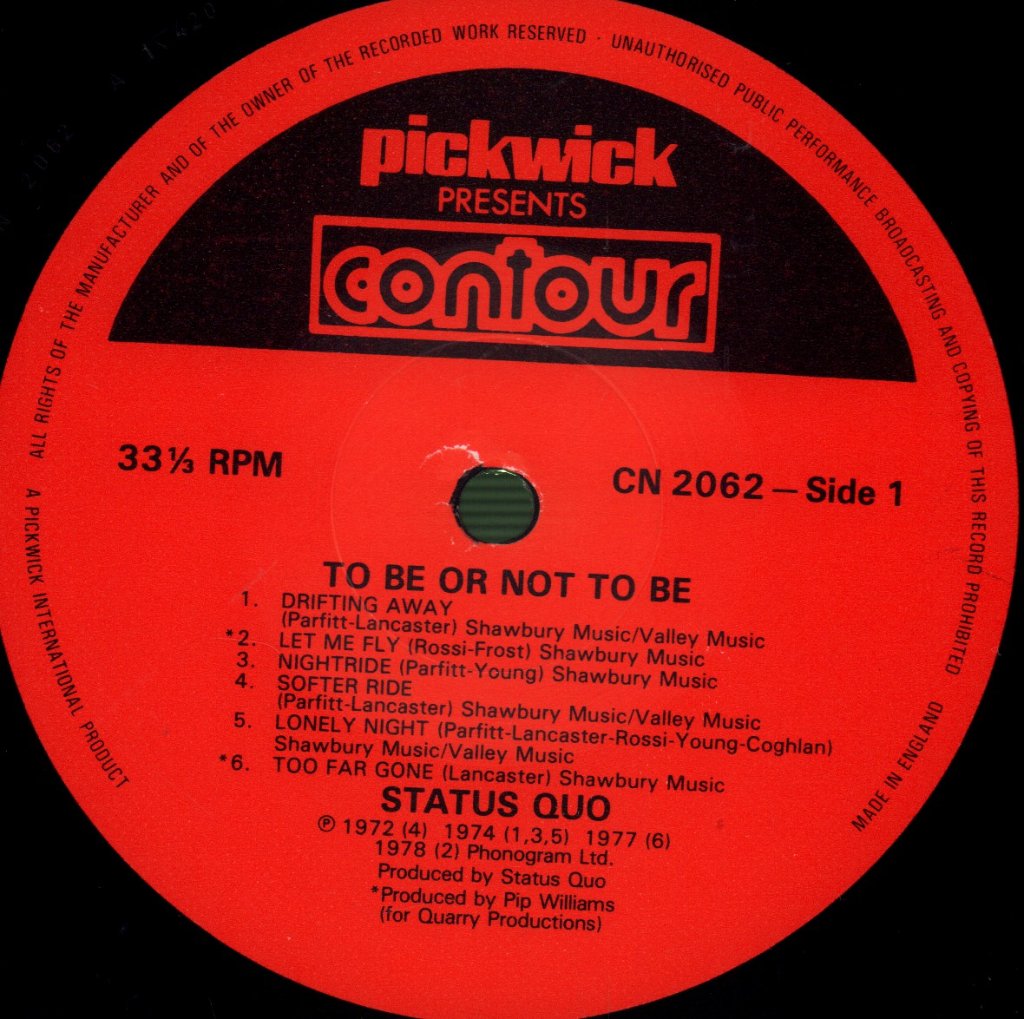 Status Quo - To Be Or Not To Be - Lp