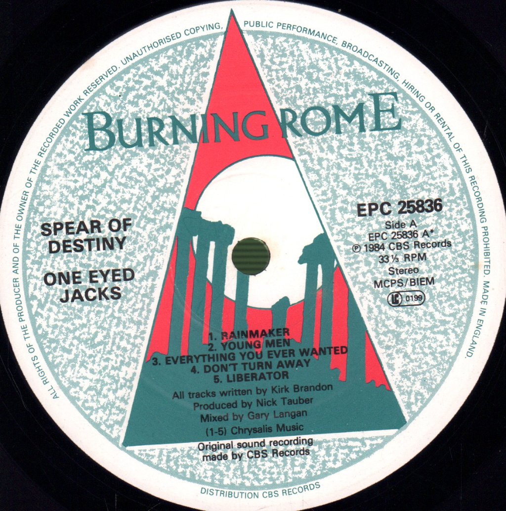 Spear Of Destiny - One Eyed Jacks - Lp