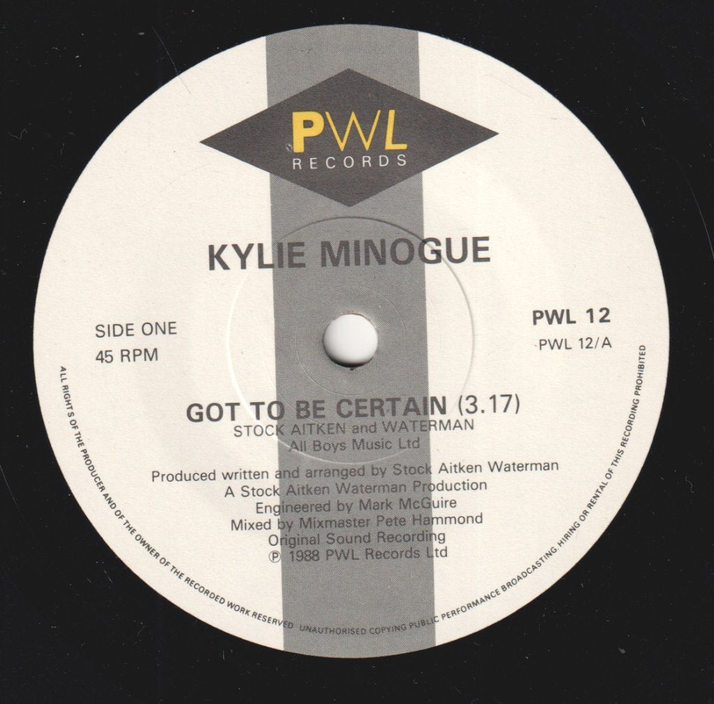 Kylie Minogue - Got To Be Certain - 7 Inch