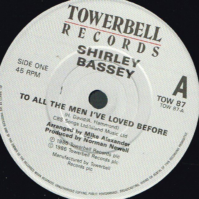 Shirley Bassey - To All The Men I've Loved Before - 7 Inch