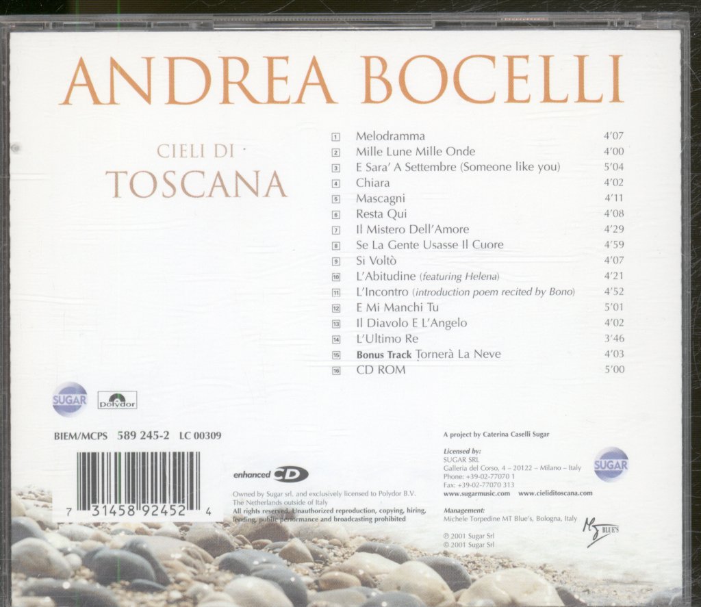 Andrea Bocelli - Cieli Di Toscana - Cd