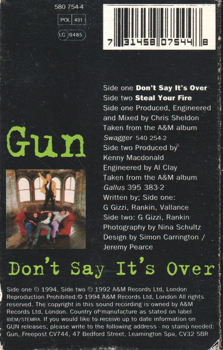 Gun (90'S Group) - Don't Say It's Over - Cassette