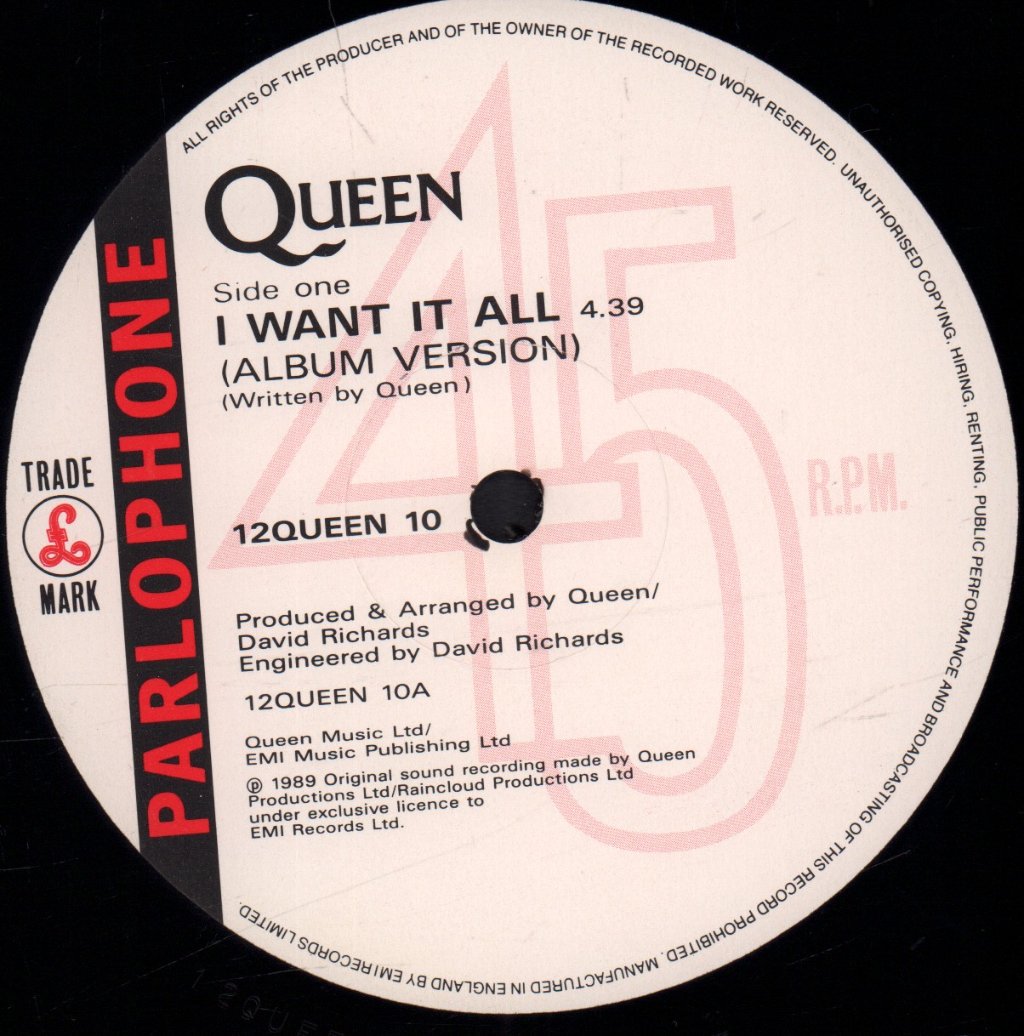 Queen - I Want It All - 12 Inch