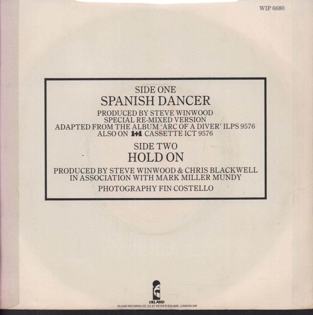 Steve Winwood - Spanish Dancer - 7 Inch