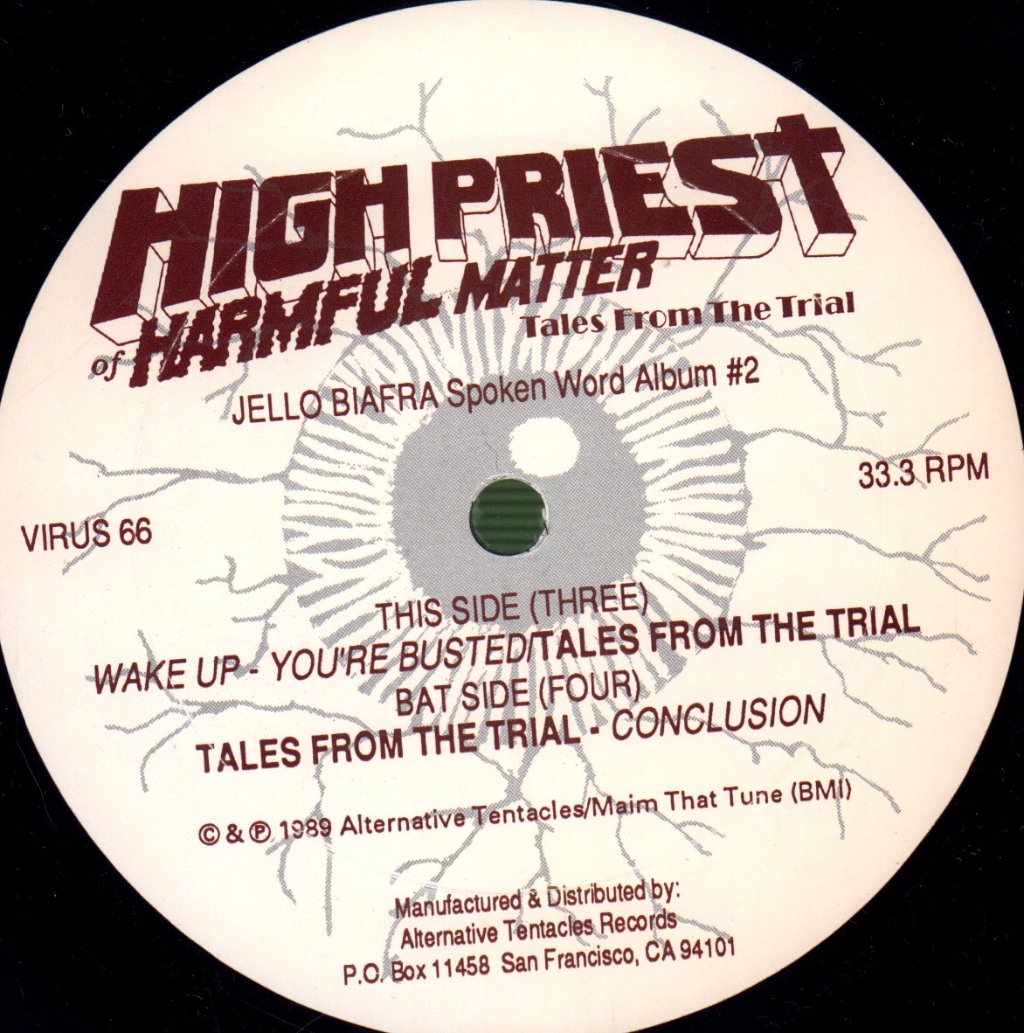 Jello Biafra - High Priest Of Harmful Matter - Tales From The Trial - Double Lp