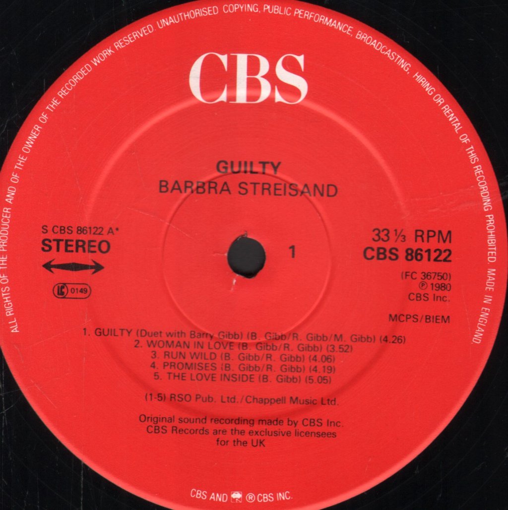 Barbra Streisand - Guilty - Lp