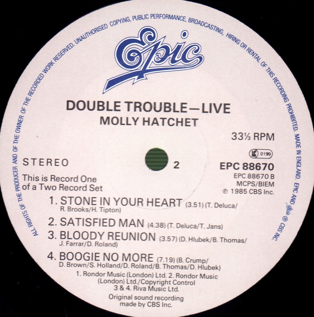 Molly Hatchet - Double Trouble Live - Lp