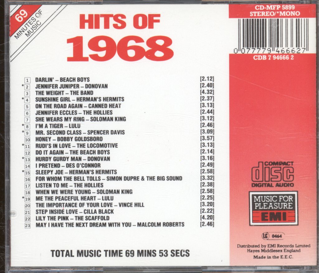 Various Artists - Hits Of 1968 - Cd
