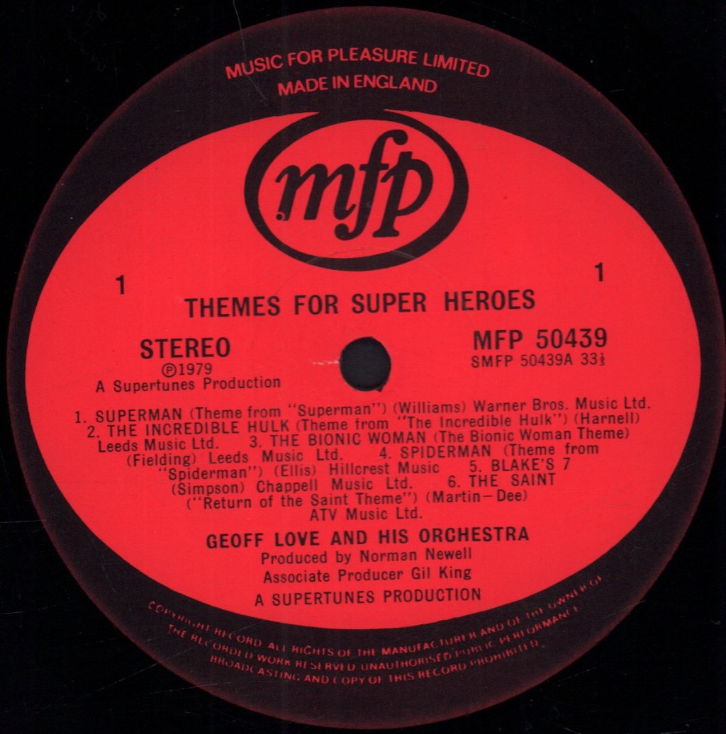 Geoff Love And His Orchestra - Themes For Super Heroes - Lp