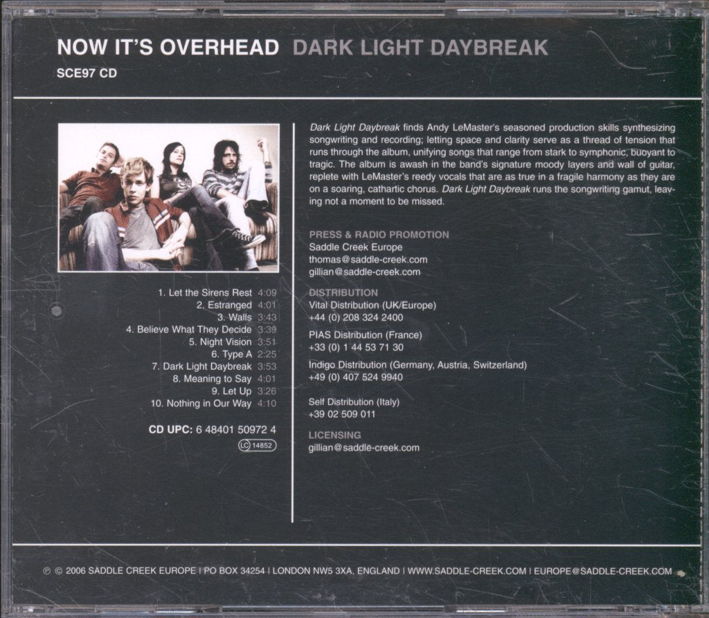 Now It's Overhead - Dark Light Daybreak - Cd