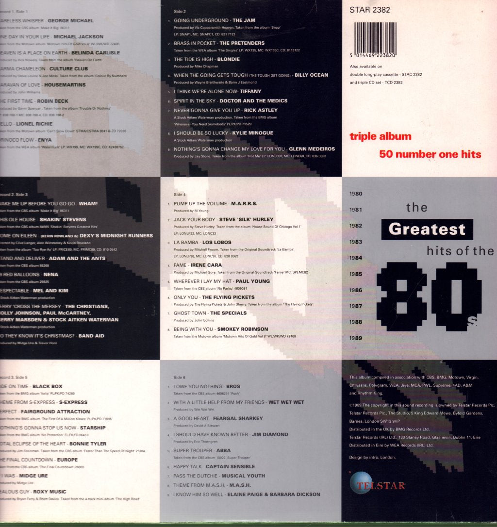 Various Artists - Greatest Hits Of The 80's - Triple Lp