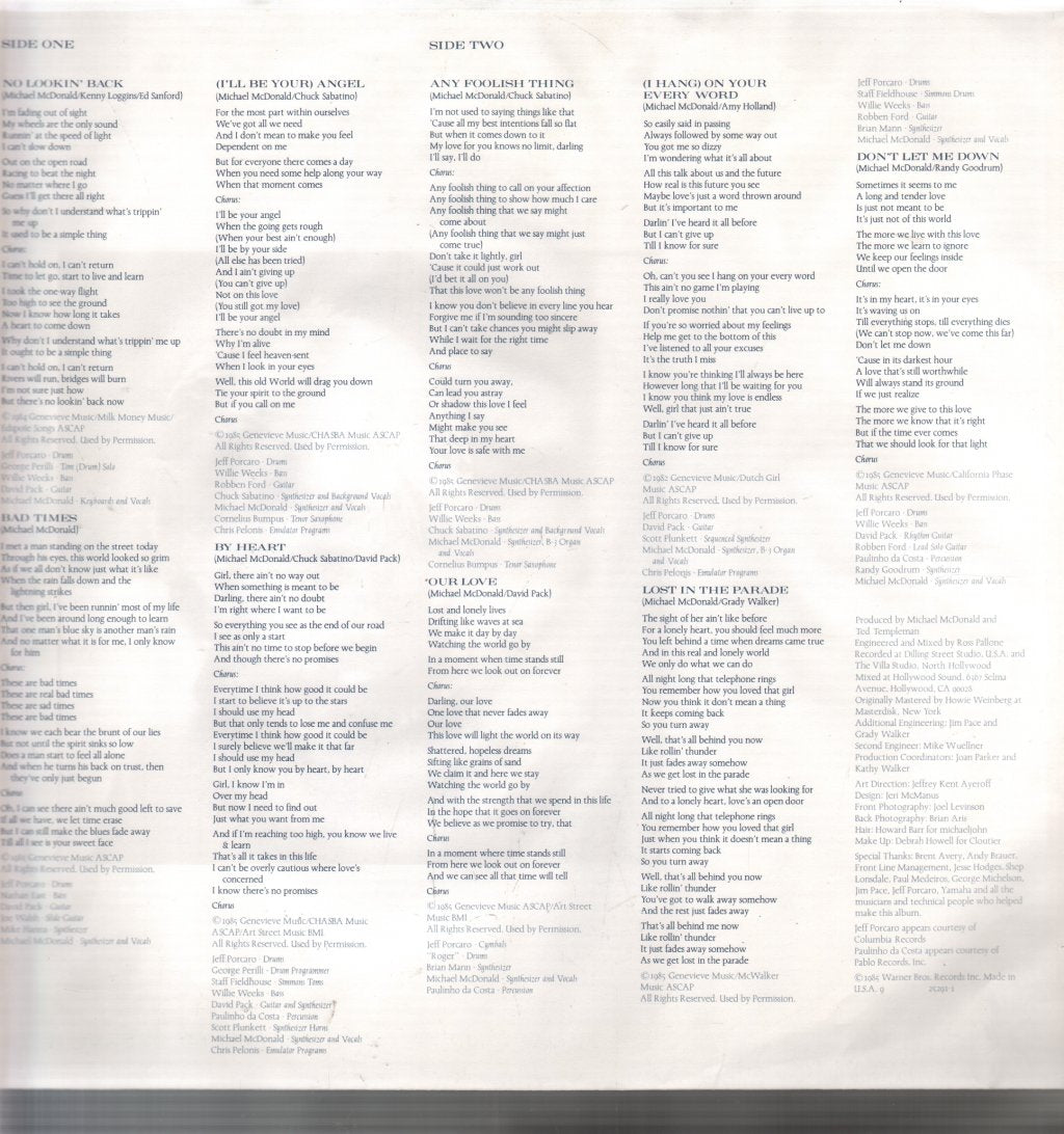 Michael McDonald - No Lookin' Back - Lp