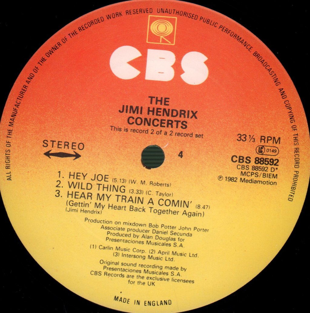 Jimi Hendrix - Jimi Hendrix Concerts - Double Lp