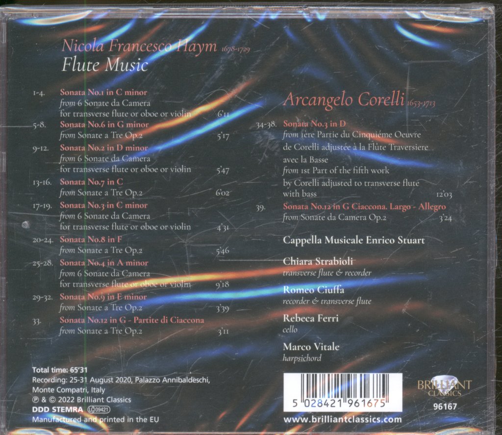 Cappella Musicale Enrico Stuart - Nicola Francesco Haym - Flute Music - Cd