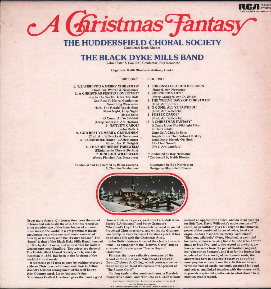 Huddersfield Choral Society / Black Dyke Mills Band - A Christmas Fantasy - Lp
