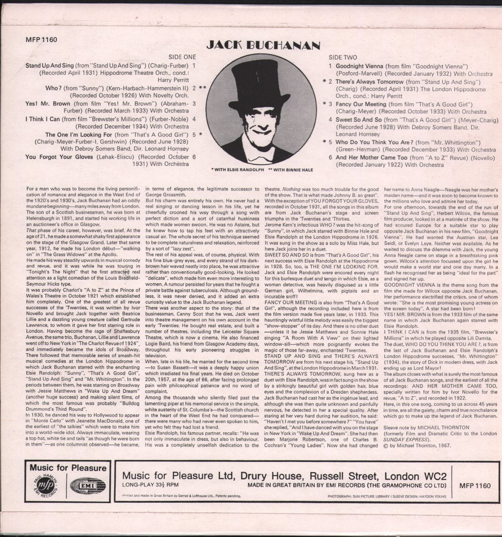 Jack Buchanan with Binnie Hale and Elsie Randolph - Debonair - Lp