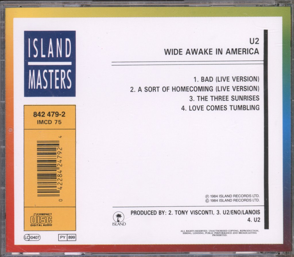 U2 - Wide Awake In America - Cd