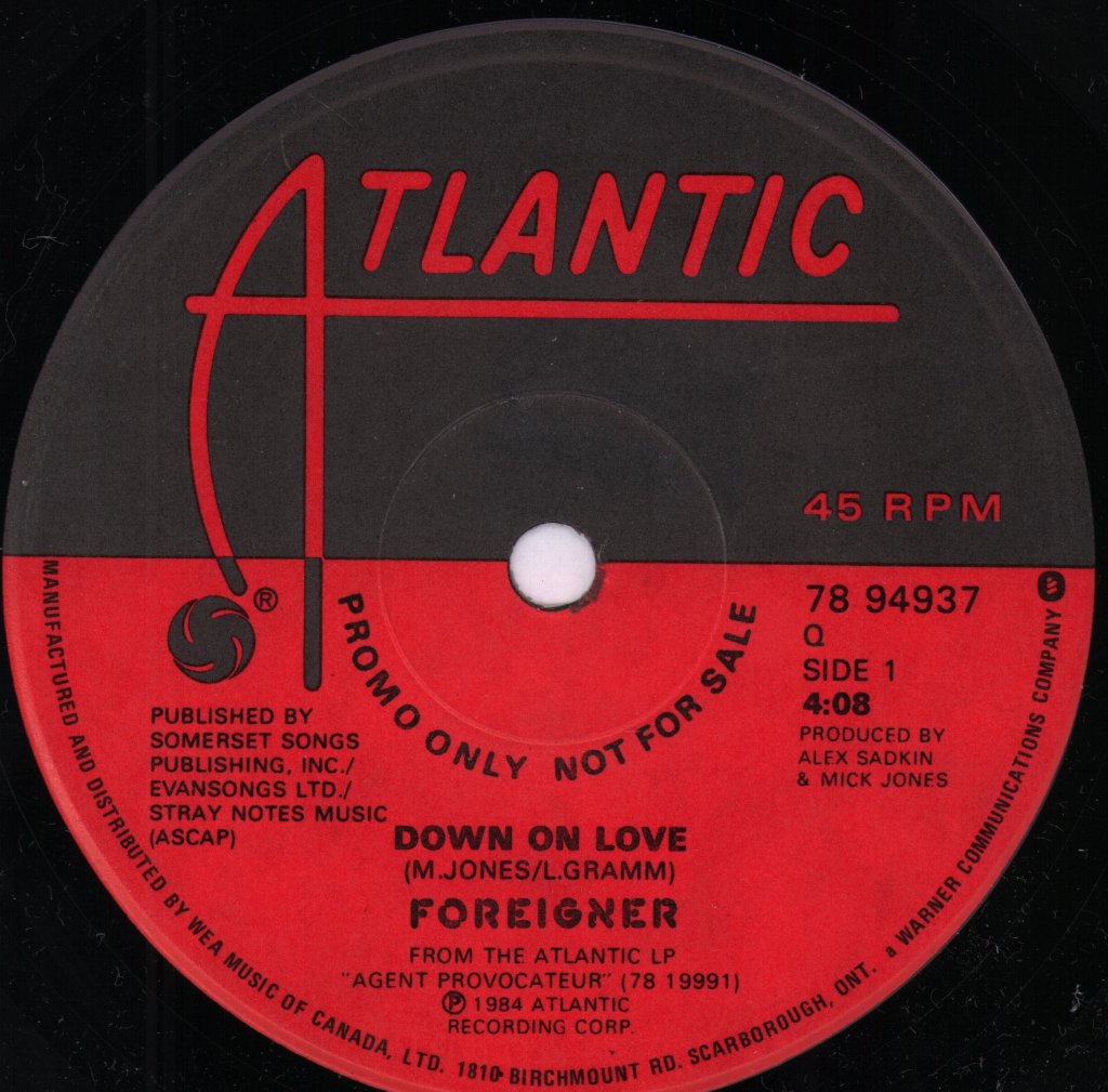 Foreigner - Down On Love - 7 Inch