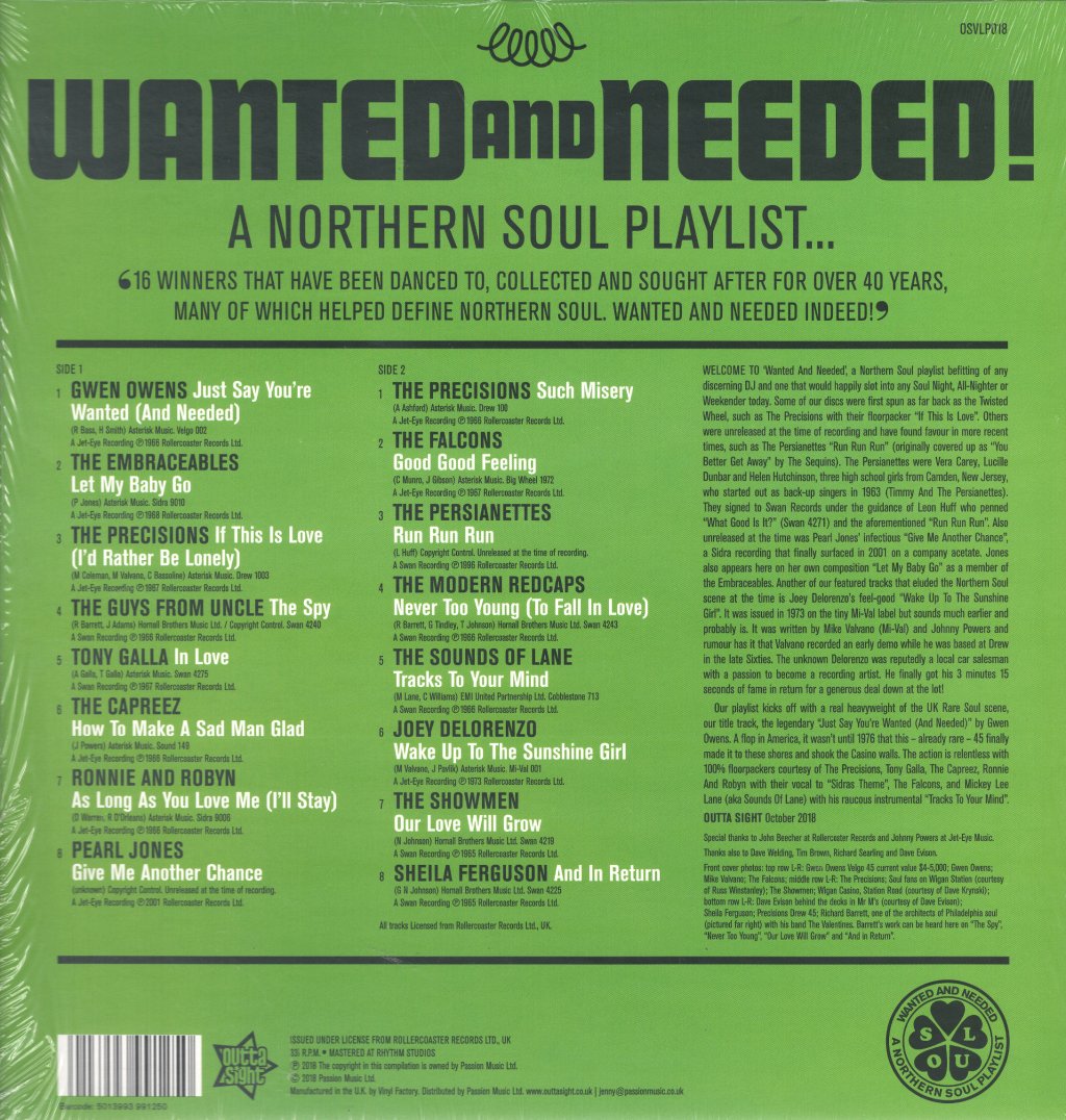 Various Artists - Wanted & Needed! A Northern Soul Playlist... - Lp