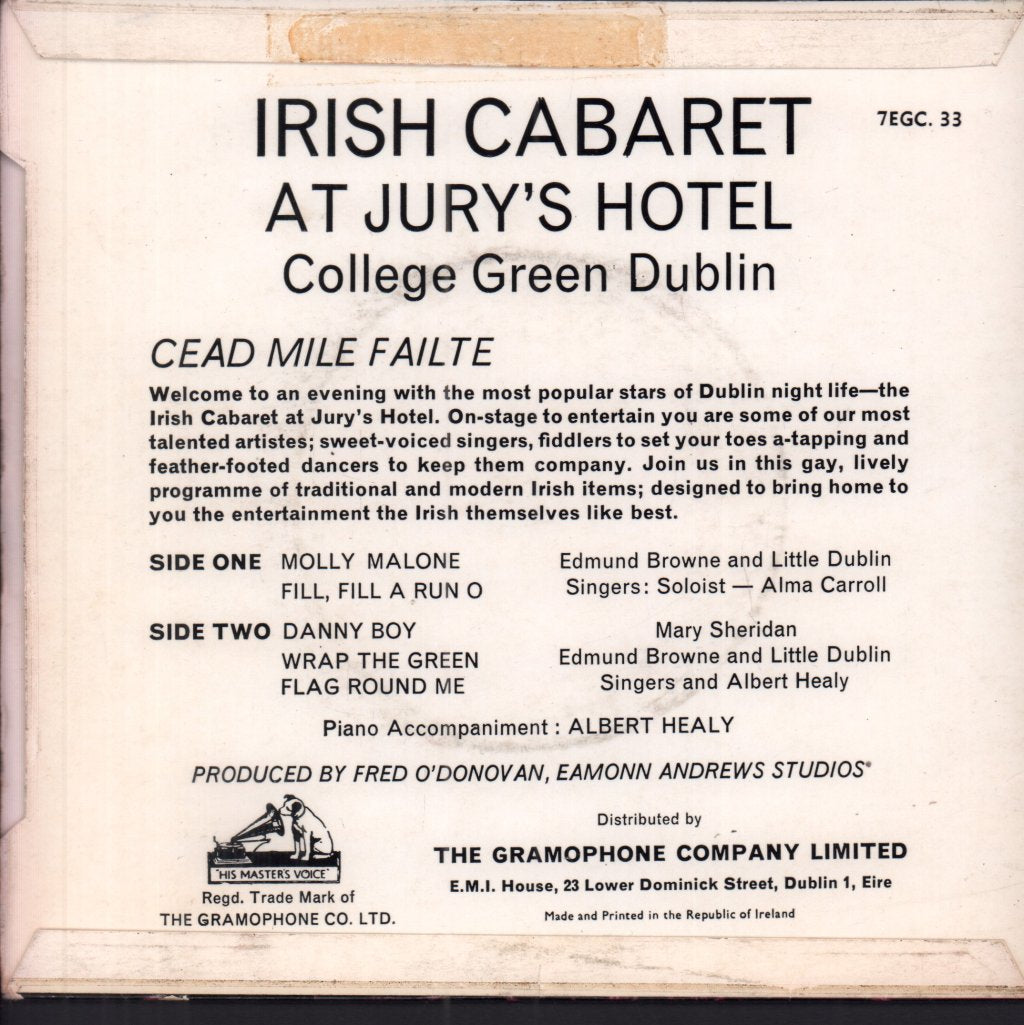 Various Artists - An Irish Evening At Jury's Hotel Dublin EP - 7 Inch
