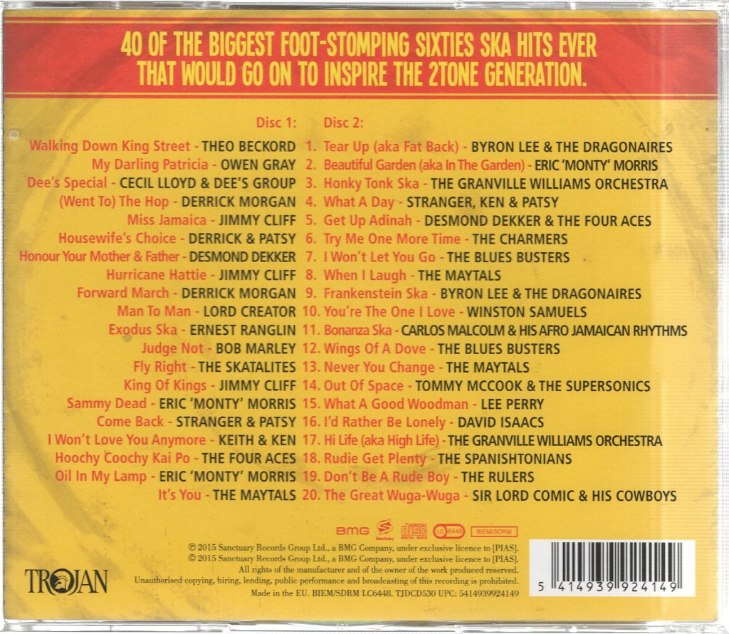 Various Artists - Trojan Presents: Ska - 40 Jamaican Rude-Boy Sounds - Double Cd