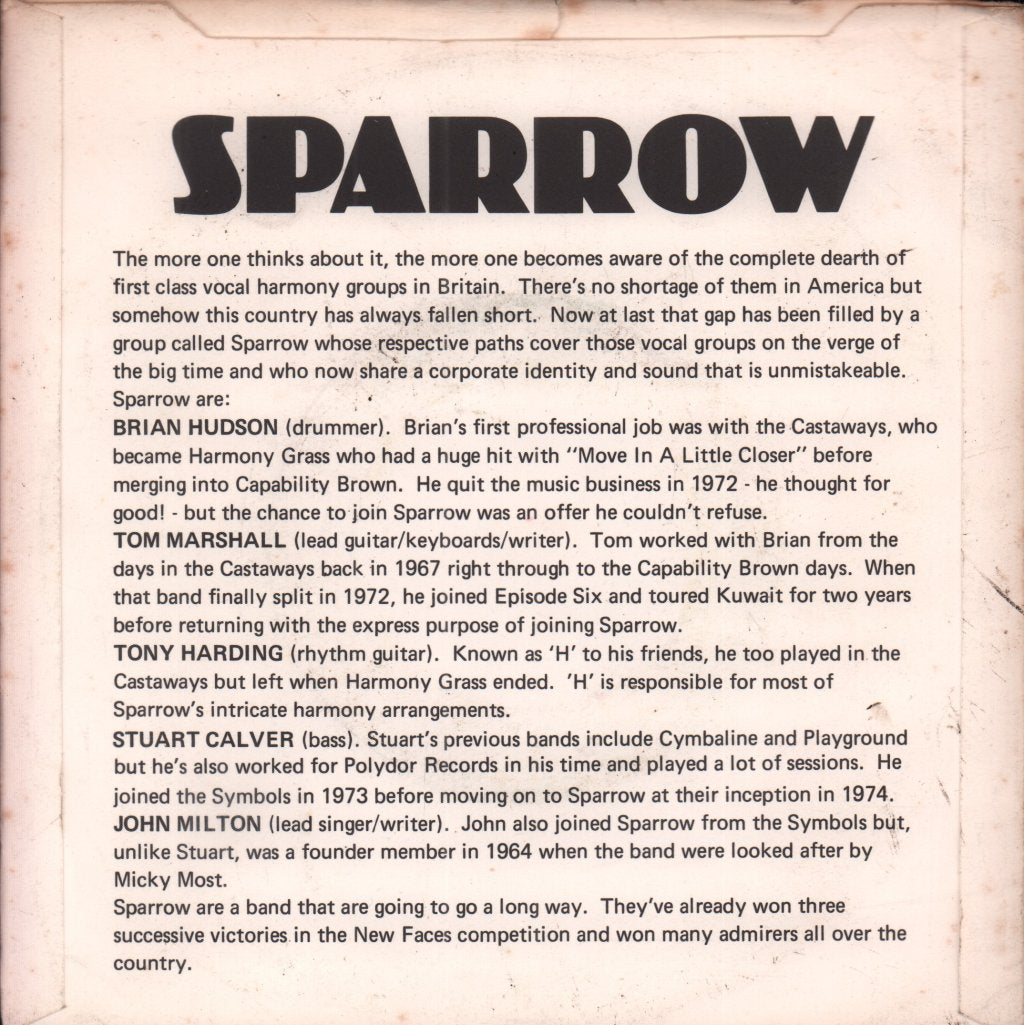 Sparrow (70'S Group) - Celebration - 7 Inch