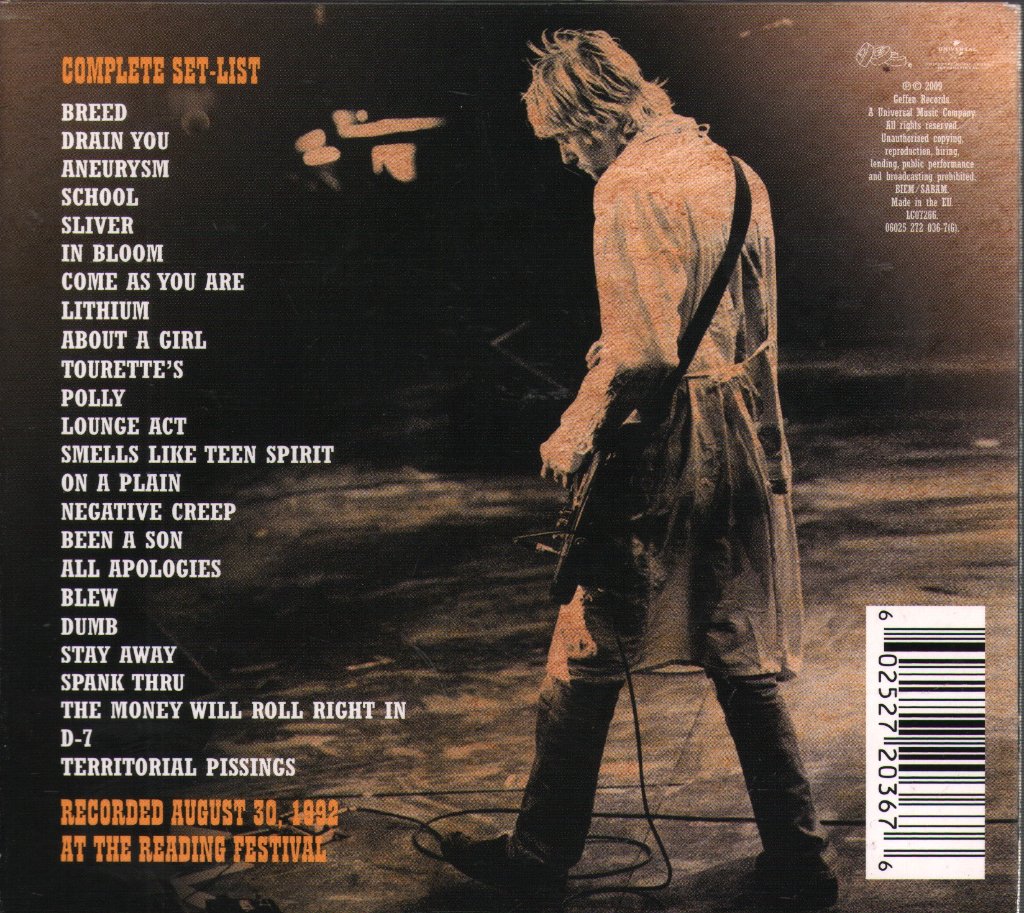 Nirvana - Live At Reading - Cd