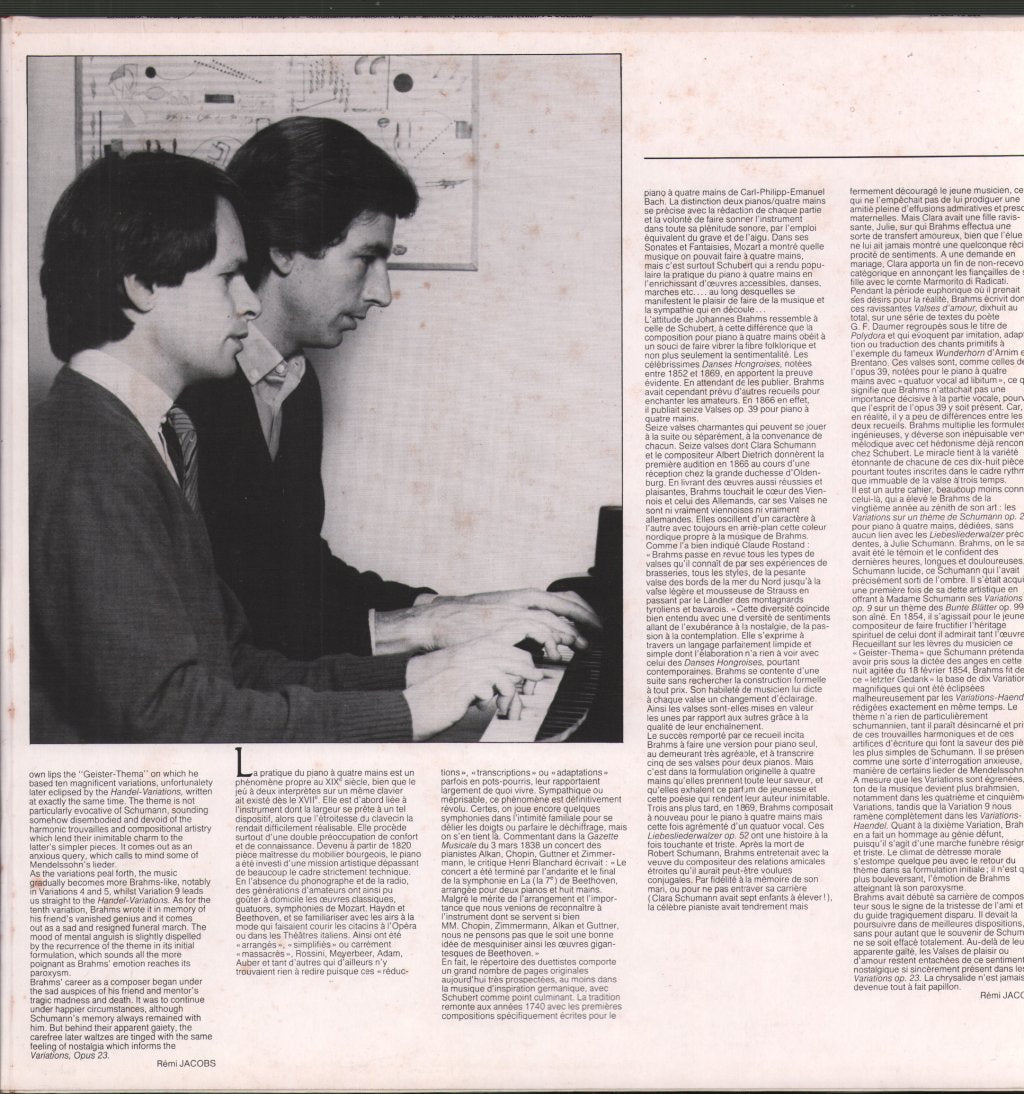 Michel Beroff / Jean-Philippe Collard - Johannes Brahms - Liebesliederwalzer Op.52 / Walzer Op.39 / Schumann-Variationen Op.23 - Lp