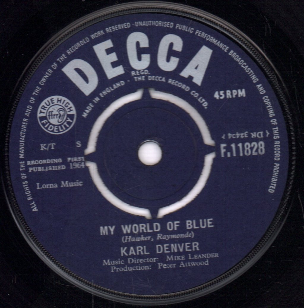 Karl Denver - My World Of Blue - 7 Inch