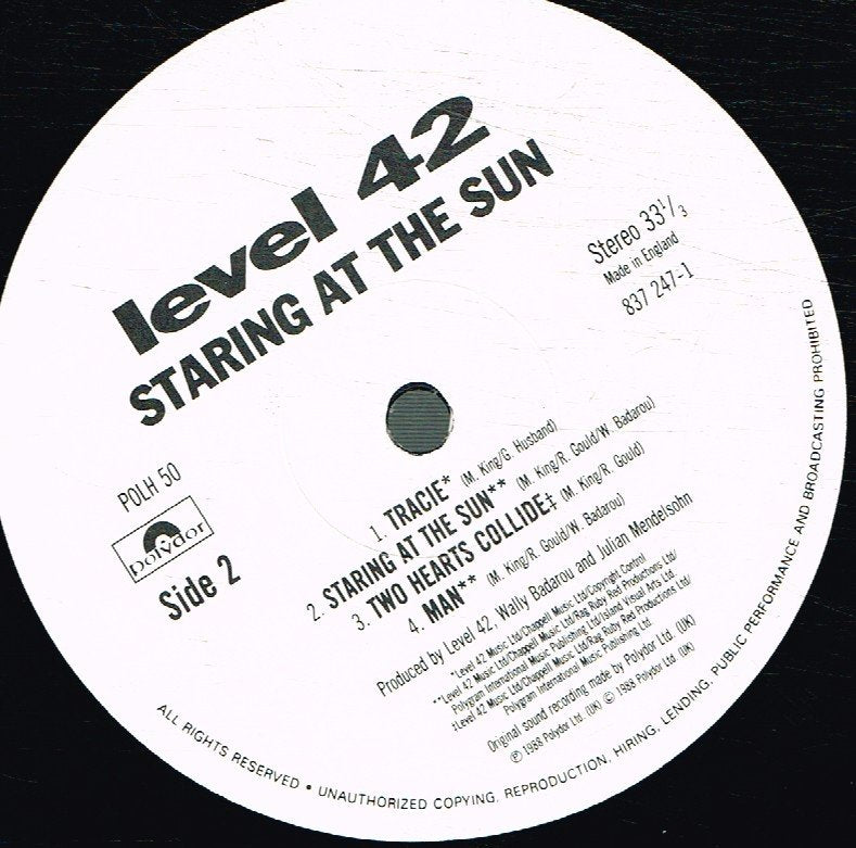 Level 42 - Staring At The Sun - Lp