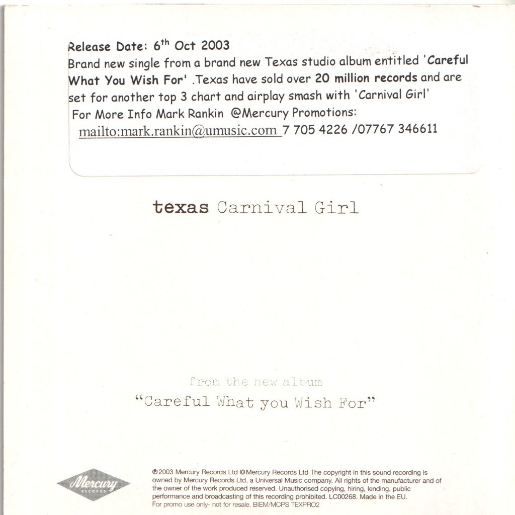 Texas - Carnival Girl - Cd