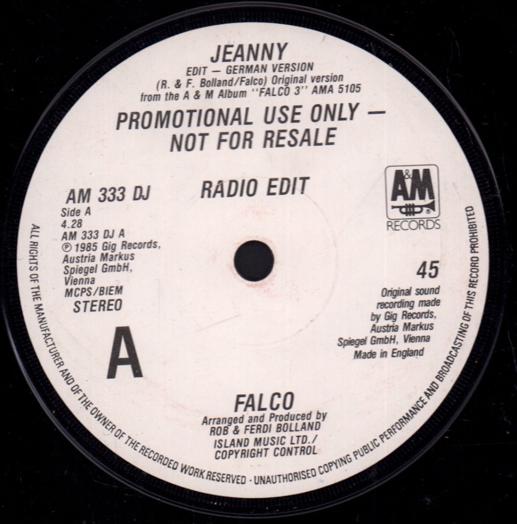 Falco - Jeanny - 7 Inch