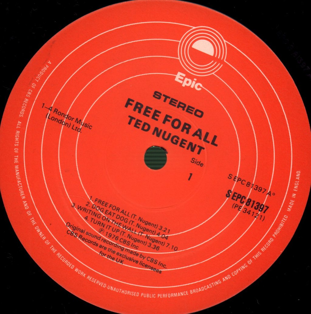 Ted Nugent - Free For All - Lp