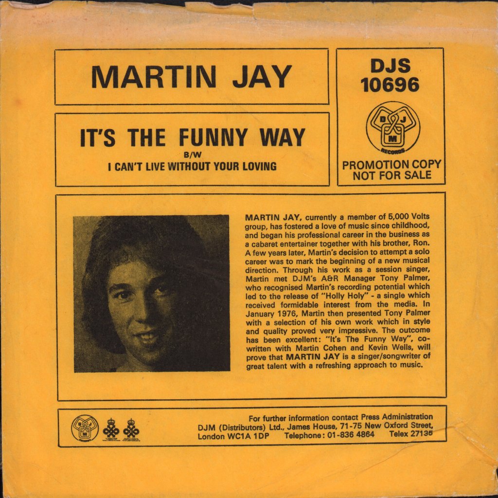Martin Jay - It's The Funny Way - 7 Inch