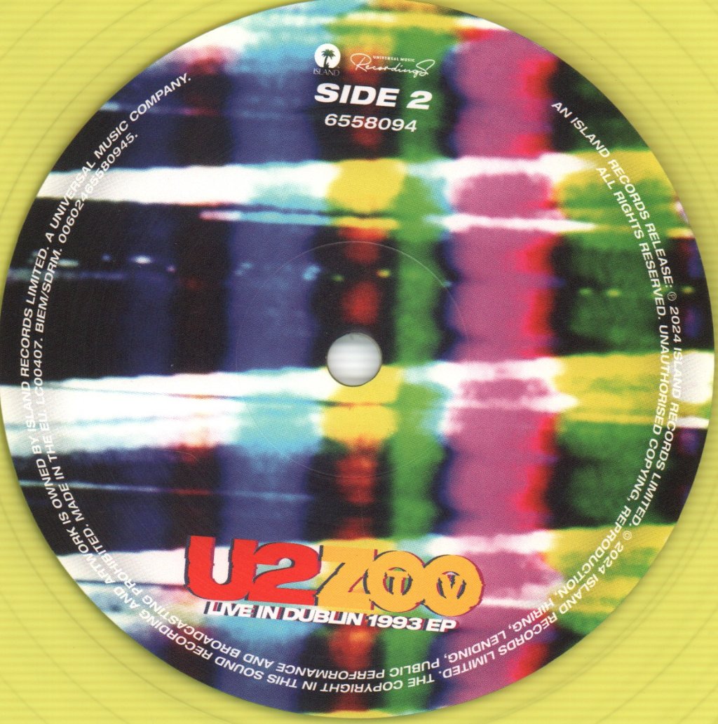U2 - ZOO TV - Live In Dublin 1993 EP - 12 Inch